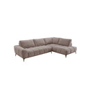 SOFA SECCIONAL ESTACIONARIO EN TELA TEXTURIZADA MARRON