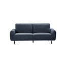 SOFA ESTACIONARIO DE TRES ASIENTOS EN TELA GRIS Y PATAS NEGRAS