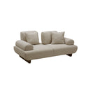 SOFA ESTACIONARIO DE DOS ASIENTOS EN TELA BEIGE