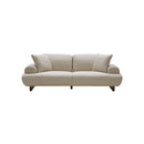 SOFA ESTACIONARIO DE TRES ASIENTOS EN TELA BEIGE