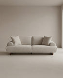 SOFA ESTACIONARIO DE DOS ASIENTOS EN TELA BEIGE
