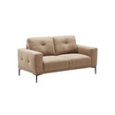 SOFA ESTACIONARIO DE DOS ASIENTOS EN TELA MARRON