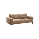 SOFA ESTACIONARIO DE TRES ASIENTOS EN TELA MARRON