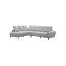 SOFA SECCIONAL ESTACIONARIO EN TELA BEIGE Y PATAS NEGRAS