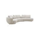 SOFA SECCIONAL ESTACIONARIO EN TELA BEIGE TEXTURIZADA