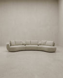 SOFA SECCIONAL ESTACIONARIO EN TELA BEIGE TEXTURIZADA