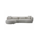 SOFA SECCIONAL ESTACIONARIO EN TELA TEXTURIZADA BEIGE