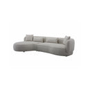 SOFA SECCIONAL ESTACIONARIO EN TELA TEXTURIZADA BEIGE