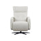 BUTACA RECLINABLE ELECTRICA CON FRENTE DE PIEL GRIS Y BASE NEGRA