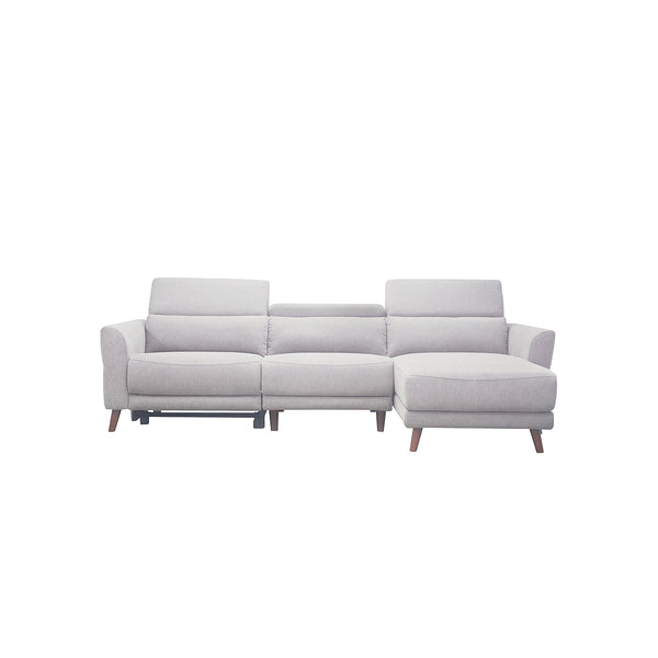 SOFA SECCIONAL RECLINABLE ELECTRICO EN TELA GRIS
