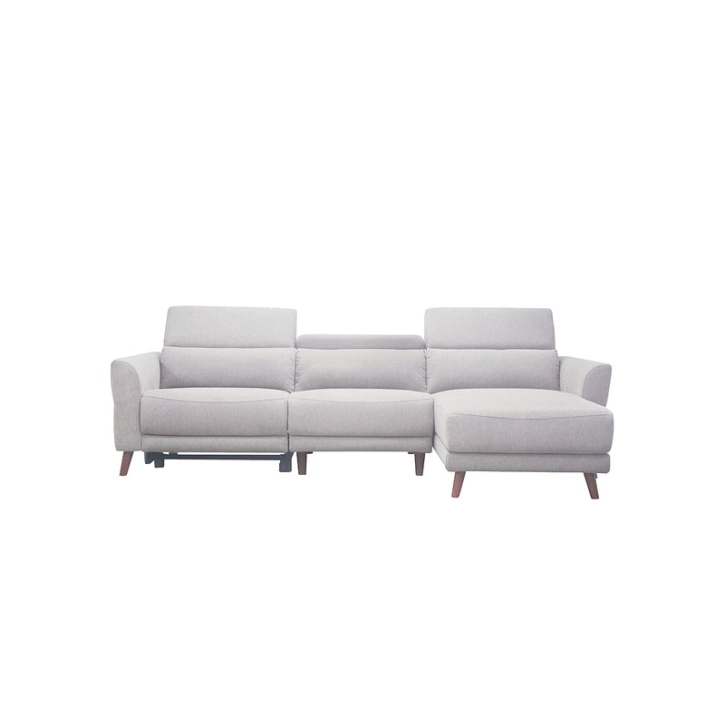 SOFA SECCIONAL RECLINABLE ELECTRICO EN TELA GRIS