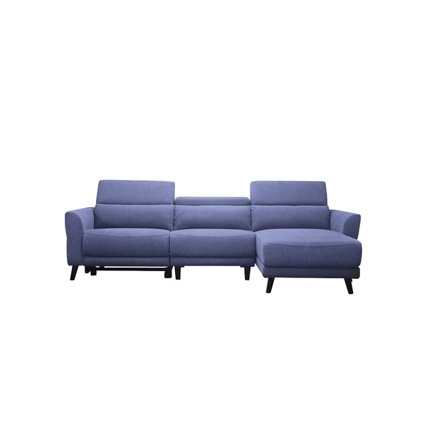 SOFA SECCIONAL RECLINABLE ELECTRICO EN TELA AZUL