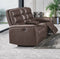 SOFA RECLINABLE DE DOS ASIENTOS  ELECTRICO EN TELA MARRON