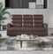 SOFA RECLINABLE DE TRES ASIENTOS ELECTRICO EN TELA MARRON