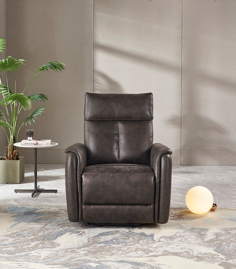 BUTACA RECLINABLE ELECTRICA EN PIEL SINTETICA GRIS