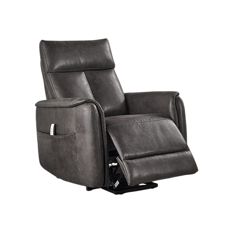 BUTACA RECLINABLE ELECTRICA EN PIEL SINTETICA GRIS