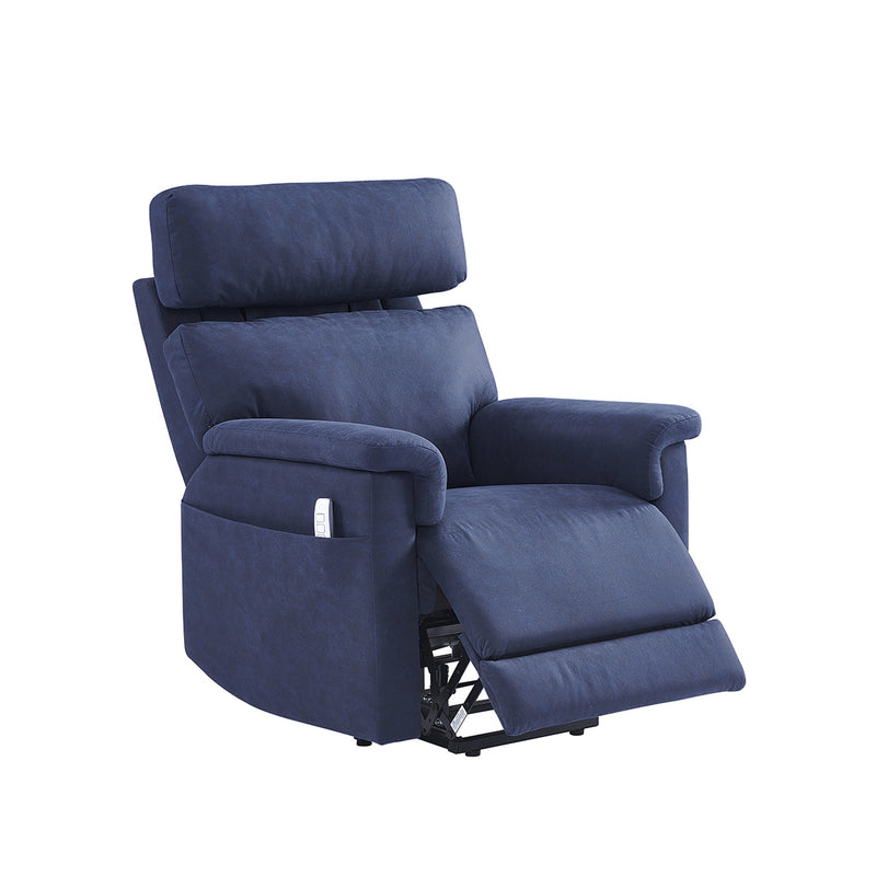 BUTACA RECLINABLE ELECTRICA EN TELA AZUL