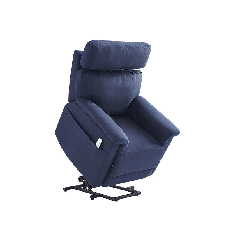 BUTACA RECLINABLE ELECTRICA EN TELA AZUL
