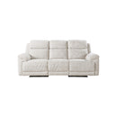 SOFA RECLINABLE ELECTRICO DE TRES ASIENTOS EN TELA BEIGE