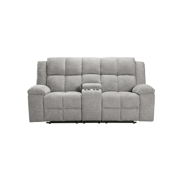 SOFA RECLINABLE ELECTRICO DE DOS ASIENTOS EN TELA GRIS