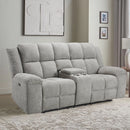 SOFA RECLINABLE ELECTRICO DE DOS ASIENTOS EN TELA GRIS