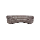 SOFA SECCIONAL RECLINABLE ELECTRICO EN TELA MARRON