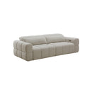 SOFA RECLINABLE ELECTRICO DE CUATRO ASIENTOS EN TELA TEXTURIZADA BEIGE GRIS NEGRO