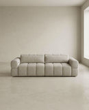 SOFA RECLINABLE ELECTRICO DE CUATRO ASIENTOS EN TELA TEXTURIZADA BEIGE GRIS NEGRO