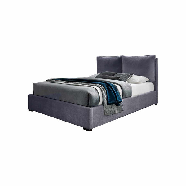 CAMA KING MELLOSA EN TELA GRIS