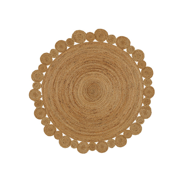 HANDMADE JUTE AND JUTE, BRAIDED, ROUND DURRIE