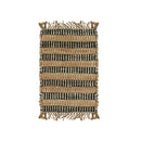 JUTE AND JUTE, BRAIDED,  PANJA WEAVE DURRIE WITH FRINGES