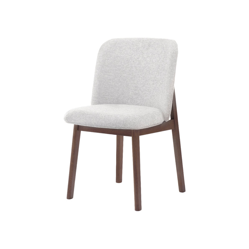 SILLA DE COMEDOR EN TELA BEIGE Y ACABADO MADERA
