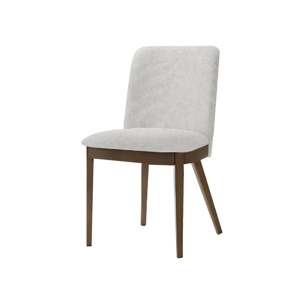 SILLA DE COMEDOR EN TELA OFF WHITE ACABADO DE MADERA