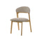 SILLA DE COMEDOR EN TELA BEIGE Y PATAS ACABADO DE MADERA NATURAL