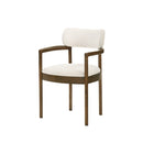 SILLA DE COMEDOR EN TELA BEIGE PATAS ACABADO DE MADERA