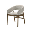 SILLA DE COMEDOR EN TELA BEIGE Y ACABADO DE MADERA