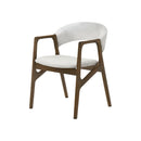 SILLA DE COMEDOR EN TELA GRIS Y PATAS ACABADO DE MADERA