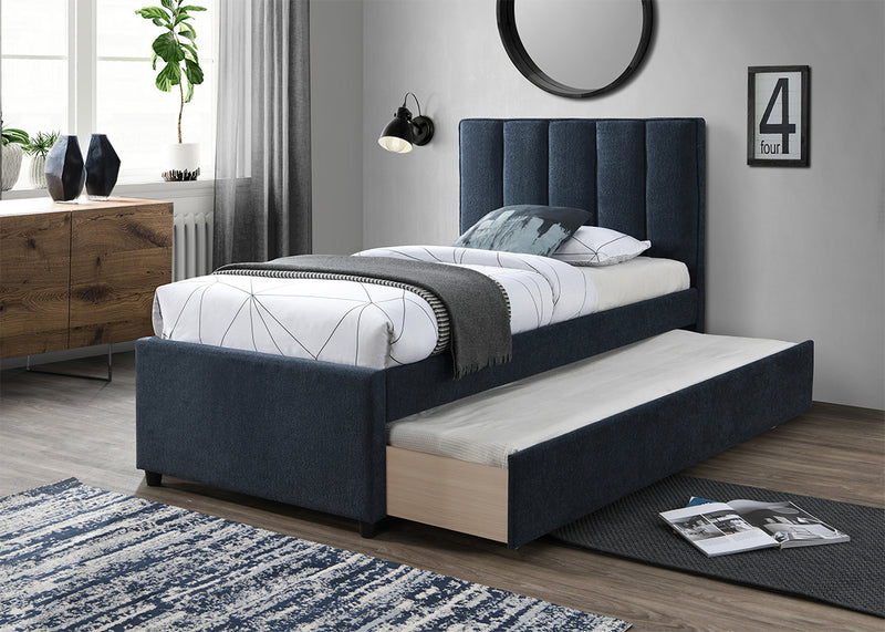 CAMA TWIN MIRRU EN TELA AZUL