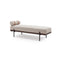 DAYBED EN TELA MARRON CLARO Y PATAS MARRONES