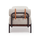DAYBED EN TELA MARRON CLARO Y PATAS MARRONES