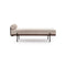 DAYBED EN TELA MARRON CLARO Y PATAS MARRONES