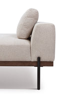 DAYBED EN TELA MARRON CLARO Y PATAS MARRONES