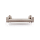 DAYBED EN TELA MARRON CLARO Y PATAS MARRONES