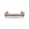 DAYBED EN TELA MARRON CLARO Y PATAS MARRONES