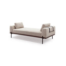 DAYBED EN TELA MARRON CLARO Y PATAS MARRONES