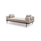 DAYBED EN TELA MARRON CLARO Y PATAS MARRONES