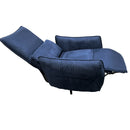 BUTACA RECLINABLE ELECTRICA EN TELA AZUL Y PUERTO USB