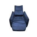 BUTACA RECLINABLE ELECTRICA EN TELA AZUL Y PUERTO USB