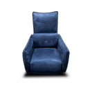 BUTACA RECLINABLE ELECTRICA EN TELA AZUL Y PUERTO USB