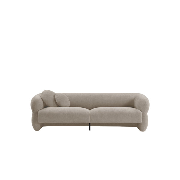 SOFA ESTACIONARIO DE CUATRO ASIENTOS EN TELA BEIGE